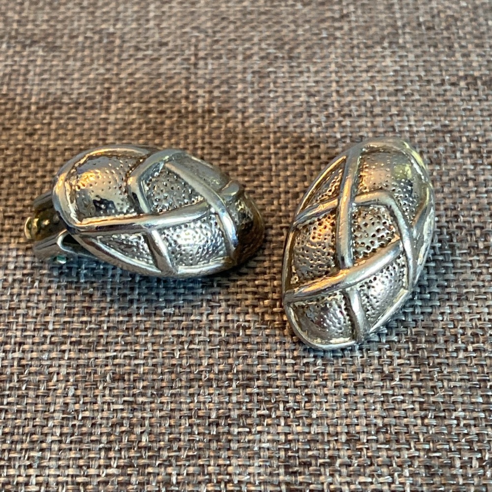 Oval Silver Clip-on Earrings